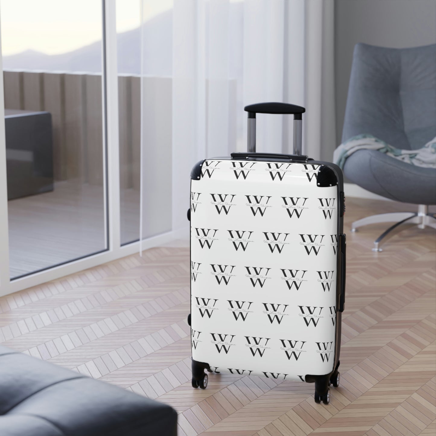 WLU White Limited Edition Suitcase (Carry on size, Medium sized and Large)