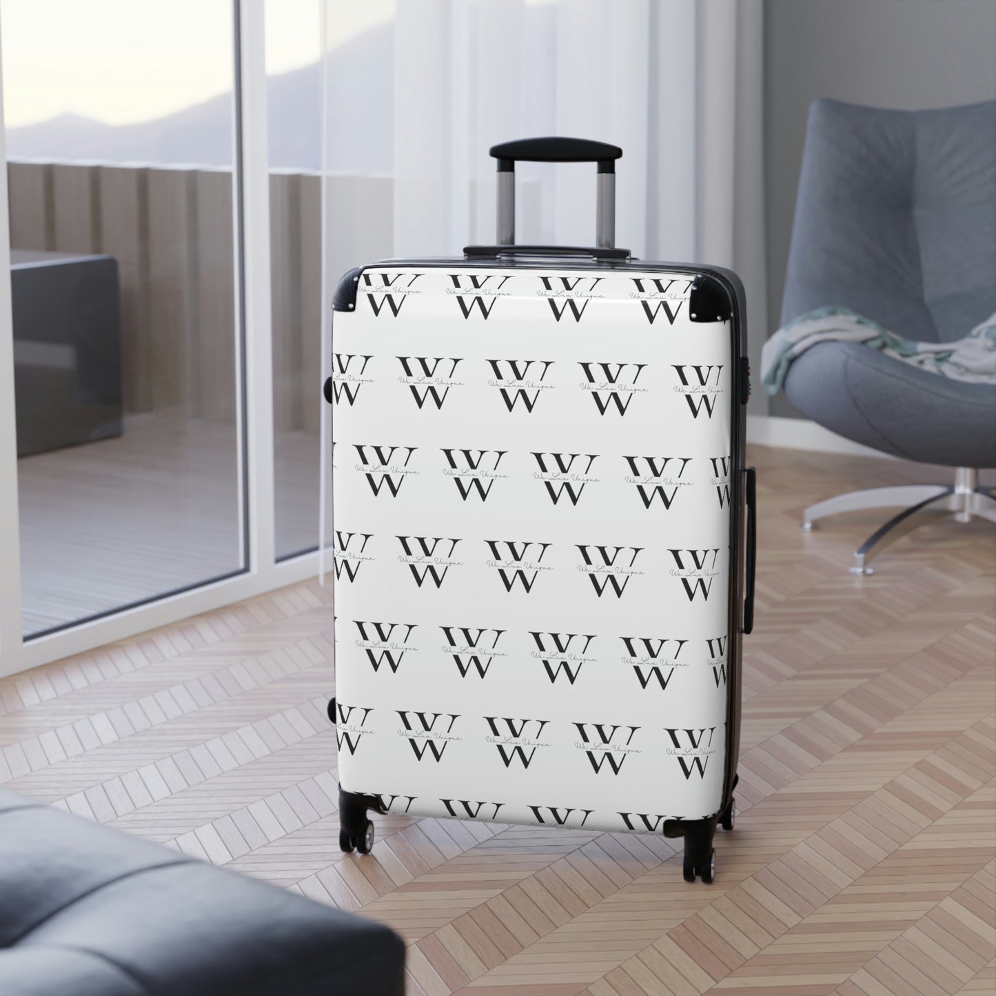 WLU White Limited Edition Suitcase  (Carry on size, Medium sized and Large)