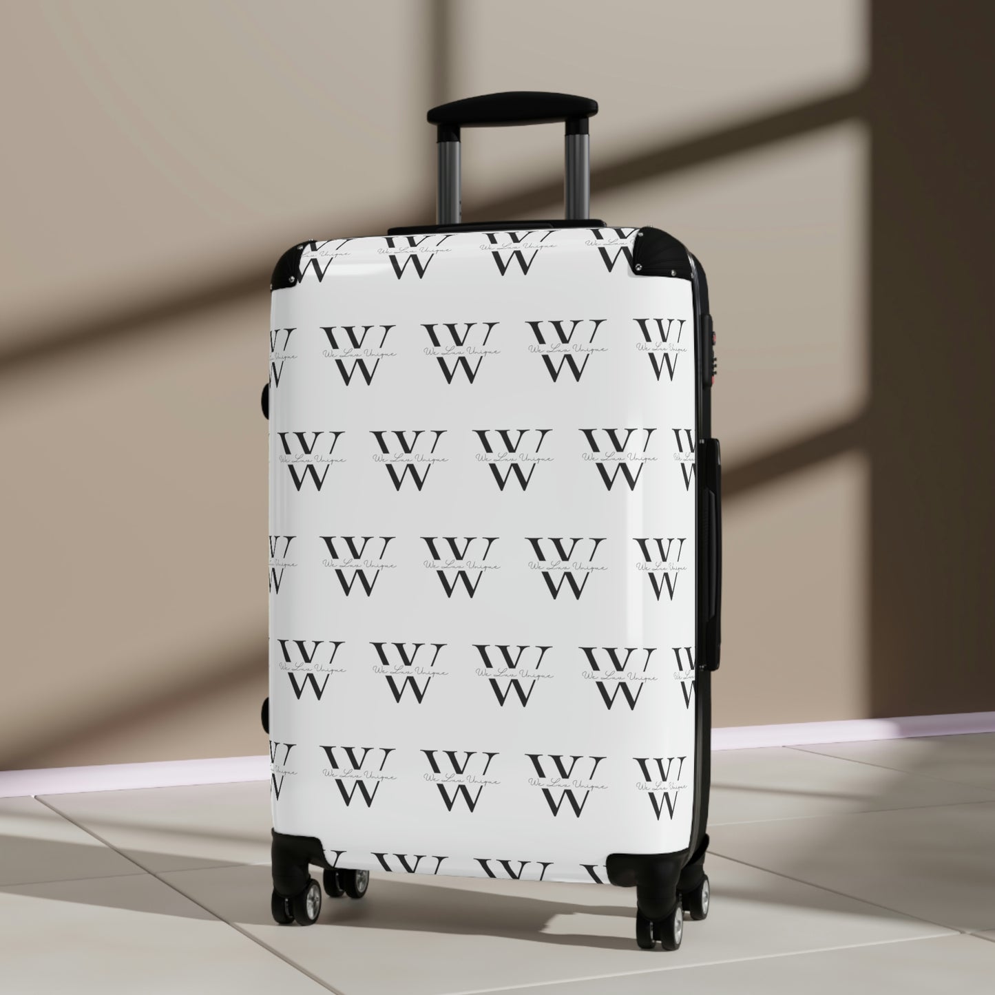 WLU White Limited Edition Suitcase  (Carry on size, Medium sized and Large)