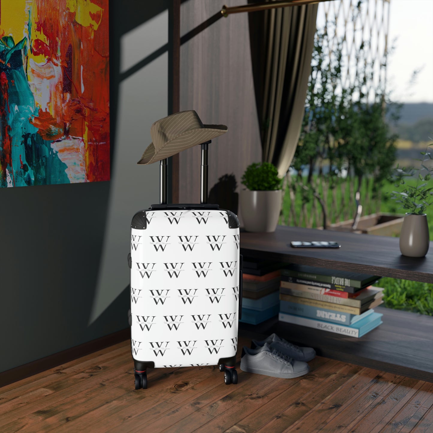 WLU White Limited Edition Suitcase  (Carry on size, Medium sized and Large)